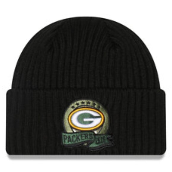 Green Bay Packers 2022 Salute to Service Knit Hat, Black, One Size Fits Most NEW - Picture 1 of 5